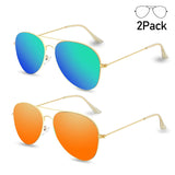 G Sunglasses for Men Women Aviator Polarized Metal Mirror UV 400 Lens Protection