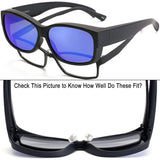 Fit Over Glasses Sunglasses with Polarized Lens for Women Men, Medium Size