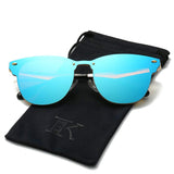 Clubmaster Classic Unisex Sunglasses Futuristic Integral Rimless Lens LK1738