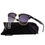 Classic Polarized Semi Rimless Unisex Horn Rimmed Sunglasses Mens Womens