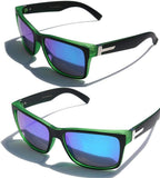 Large Matte Square Retro Sunglasses Black Red Blue Frame Color Mirror Lens