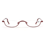 Vintage Alloy Semi Rimless Reading Glasses Men Women Half Frame Slim Glasses with Stylish Case T0340