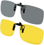 Clip on Sunglasses Polarized Flip Up Clip onto prescription eyeglasses Set of 2 for Men and Women