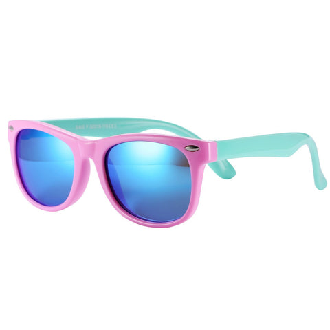 TPEE Rubber Flexible Kids Polarized Wayfarer Sunglasses Age 3-10