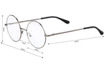 Retro Round Prescription ready Metal Eyeglasses Frame (Large Size)