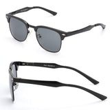 Mens Wayfarer Sunglasses Polarized, Retro Half Frame Design, UV400 protect Your Eyes and Anti Glare