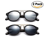 Modern Celeb Design Round Vintage Look Fashion Mirrored Sunglasses