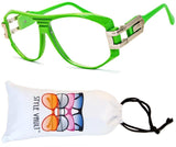 A172-vp Retro Nerd Rectangular Square Aviator Turbo Glasses Eyeglasses