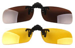2 Piece Day+Night Vision Polarized Clip-on Flip-up Sunglasses