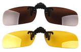 2 Piece Day+Night Vision Polarized Clip-on Flip-up Sunglasses