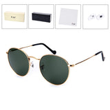 Round Sunglasses handmade frame with Glass Lens 3447, 100% UV Blocking