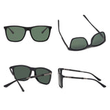 Men's Polarized Driving Sunglasses Retro Square Al-Mg Temple Glasses