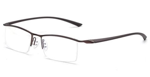 Titanium Semi-rimless Eyeglasses Business Optical Frame Clear Lens