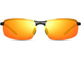 Men's Ultralight Al Mg Frame Driving Polarized Rectangular Sunglasses Al-Mg Metal Frame Ultra Light