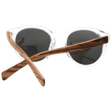 Mens Clubmaster Sunglasses Semi Rimless Wooden Sunglasses Polarized in Original Boxes