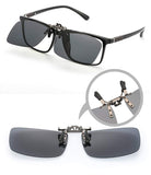Clip on Sunglasses for Prescription Glasses, Flip Up Rimless Anti Glare Night Vision Lens for Driving Fishing, 2 PACK