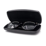 Hard eyeglass case w/cleaning cloth | medium size for men, women