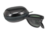 Limited Edition Horn Rimmed Polarized Folding Sunglasses with Compact Pocket