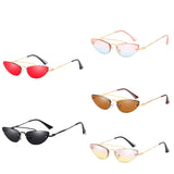 Vintage Slender Petals Shape Arc Temple Cat eye Sunglasses Skinny Design Glasses