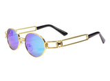 Retro Round Steampunk Sunglasses Metal Frame