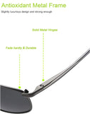Rectangular Sunglasses For Men With Metal Frame Polarized Retro Square Sunglasses Ultra Light