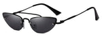 Vintage Slender Petals Shape Arc Temple Cat eye Sunglasses Skinny Design Glasses