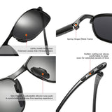 Rectangular Polarized Sunglasses Al-Mg Alloy Temple Spring Hinge UV400