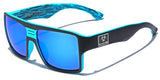 Futuristic Men's Matte Frame Square Retro Sport Shades with Color Mirror Lens