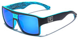 Futuristic Men's Matte Frame Square Retro Sport Shades with Color Mirror Lens