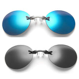 Retro Round Clip On Nose Matrix Movie rimless sunglasses men