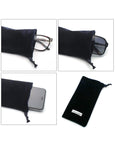 (3 PACK) Drawstring Velvet Eyeglasses Bag
