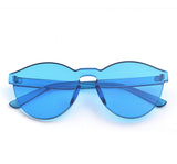 One Piece Rimless Sunglasses Transparent Candy Color Eyewear Ultra-Bold Colorful Mono Block