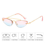 Vintage Slender Petals Shape Arc Temple Cat eye Sunglasses Skinny Design Glasses