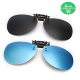 Clip on Sunglasses for Prescription Glasses, Flip Up Rimless Anti Glare Polarized Lens for Driving Fishing
