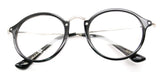 V.W.E. Vintage Inspired Metal Bridge Round Oval Clear Lens Eye Glasses