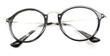 V.W.E. Vintage Inspired Metal Bridge Round Oval Clear Lens Eye Glasses