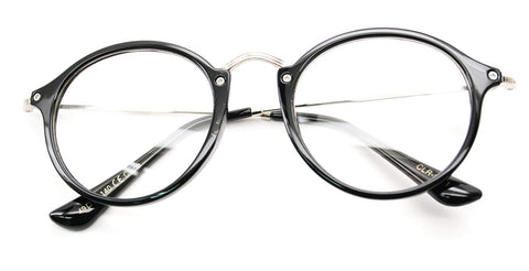 V.W.E. Vintage Inspired Metal Bridge Round Oval Clear Lens Eye Glasses