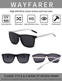 Unisex Square Polarized Sunglasses  Aluminum Temple Retro Driving Sun Glasses with Hinge Temple