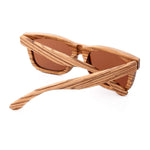 Zebra Wood Wayfarer Sunglasses Polarized Shades for Men Wooden Eyewear Glasses