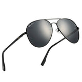 Premium Military Style Polarized Aviator Sunglasses, 100% UV Protection