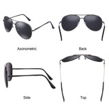 Aviator Polarized Metal Sunglasses 100% UV Protection Square Retro Driving Polarized Sun Glasses