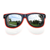 Light Up Wayfarer Full Silver Mirror Frame Sunglasses El Wire Glasses For Burning Man