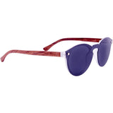 Round Reflective Wood Sunglasses For Women & Men with Special One Piece Style Polarized Lens and with Wood Box