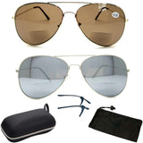 Metal Unisex Aviator Round Oval Shape Classic Reading Glasses Sun Readers