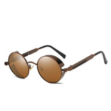 Gothic Hippie Retro Round Circle Frame Cyber Polarized Steampunk Sunglasses