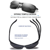 Rimless Aviator Sunglasses Polarized Lightweight Metal Frame for Men