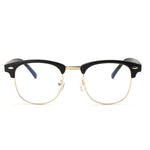Vintage Inspired Semi-Rimless Clubmaster Clear Lens Glasses Frame