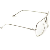 - 70's Style Clear Glasses Gold Frame Aviator Style