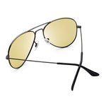 Night Vision Glasses for Driving, Classic Aviator Polarized Anti-glare Yellow Lens Sunglasses for Men Women