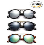 Modern Celeb Design Round Vintage Look Fashion Mirrored Sunglasses
